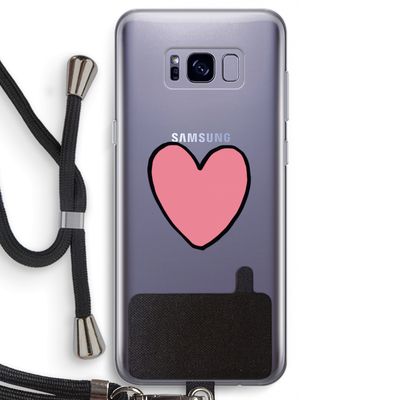 Hartje: Samsung Galaxy S8 Transparant Hoesje met koord