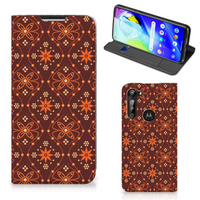 Motorola Moto G8 Power Hoesje met Magneet Batik Brown