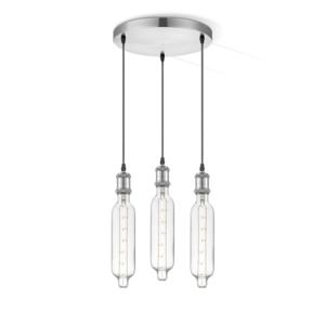 Hanglamp chroom rond Tube 3L G78 dimbaar E27 helder