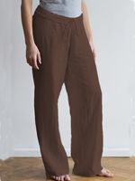 Casual Plain Linen Pants - thumbnail