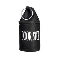 Zwarte deurstopper met ring 28 cm canvas   - - thumbnail
