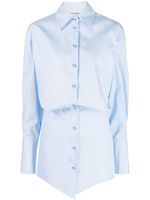 The Attico robe-chemise Silvye courte en soie - Bleu - thumbnail