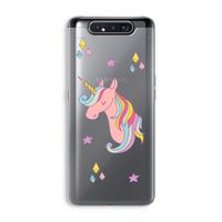 Roze eenhoorn: Samsung Galaxy A80 Transparant Hoesje