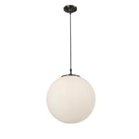 Searchlight Glazen hanglamp Atom Ø 40cm met zwart 6099 - thumbnail