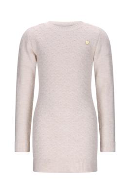 Le Chic winter jurk meisjes - wit - Saknita - gebreid
