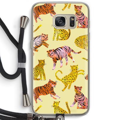 Cute Tigers and Leopards: Samsung Galaxy S7 Transparant Hoesje met koord