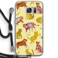 Cute Tigers and Leopards: Samsung Galaxy S7 Transparant Hoesje met koord