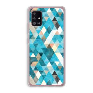 Gekleurde driehoekjes blauw: Samsung Galaxy A51 5G Transparant Hoesje