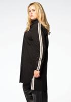 Yoek Blouse met strepen | Zwart | Maat 50/52