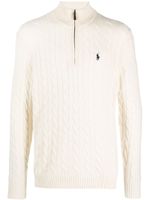 Polo Ralph Lauren logo-embroidered wool-blend jumper - Tons neutres - thumbnail