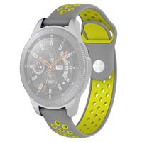 Dubbele kleur polsband horloge band voor Galaxy Watch 46mm (geel + grijs)