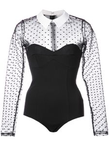 Fleur Du Mal body Dotted Tulle - Noir