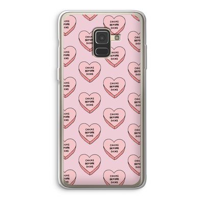 Chicks before dicks: Samsung Galaxy A8 (2018) Transparant Hoesje