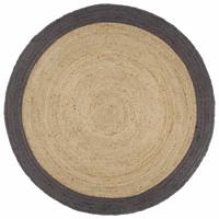 VidaXL Vloerkleed handgemaakt met donkergrijze rand 240 cm jute