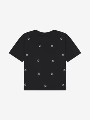 Nik&Nik zomer t-shirt meisjes - zwart - Eyelet