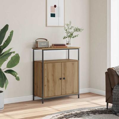 Dressoir 70x30x80 cm bewerkt hout artisanaal eikenkleur