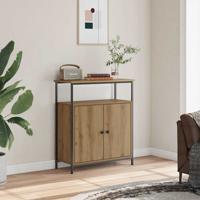 Dressoir 70x30x80 cm bewerkt hout artisanaal eikenkleur