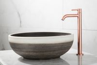 Saniclear Copper verhoogde toiletkraan geborsteld koper - thumbnail