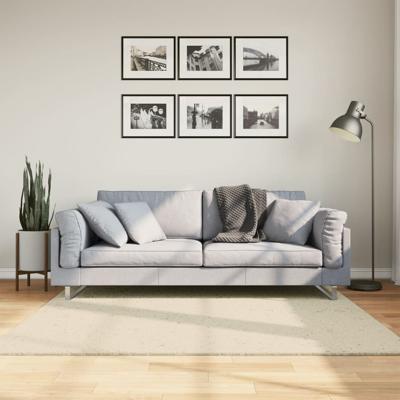 VidaXL Vloerkleed huarte laagpolig zacht wasbaar 160x160 cm crème