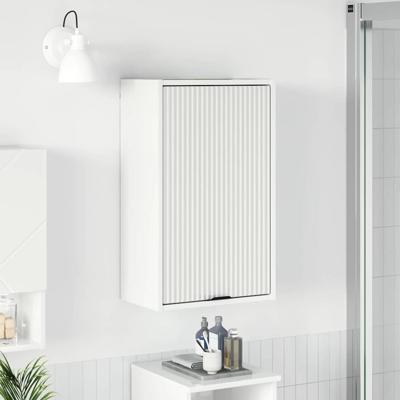 Badkamerkast Hoogglans wit 39 x 23.5 x 65 cm Bewerkt hout