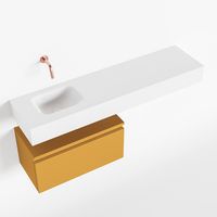 Toiletmeubel Mondiaz Andor | 120 cm | Meubelkleur Ocher | Lex vrijhangend wastafel Talc Links | Zonder kraangat