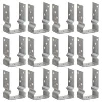 Grondankers 12 st 9x6x15 cm gegalvaniseerd staal zilverkleurig Grondankers 12 st 9x6x15 cm gegalvaniseerd staal zilverkleurig