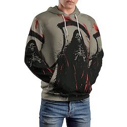 grafische schedels herenmode 3D-print hoodie vakantie streetwear hoodies lichtbruin hooded print fleece winter lente herfst designer sweatshirt met capuchon Lightinthebox