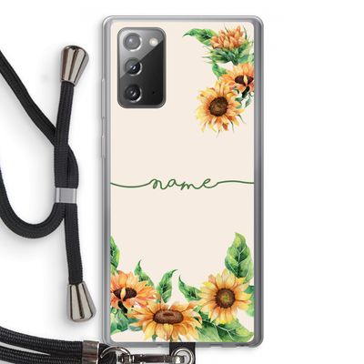 Zonnebloemen: Samsung Galaxy Note 20 / Note 20 5G Transparant Hoesje met koord