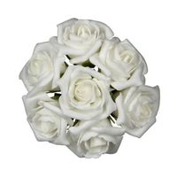 Ideas4seasons Decoratie roosjes foam - bosje van 7 - creme wit - Dia 3 cm - Hobbydecoratieobject - thumbnail