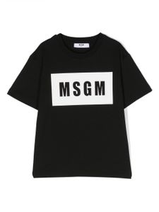 MSGM Kids t-shirt en coton à logo imprimé - Noir