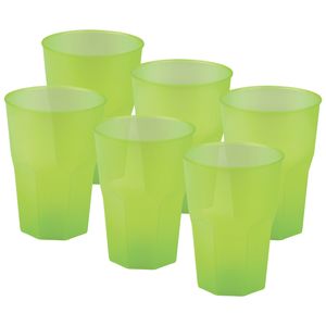 Drinkglazen frosted - groen - 36x - 420 ml - onbreekbaar kunststof - Feest/cocktailbekers