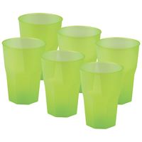 Drinkglazen frosted - groen - 36x - 420 ml - onbreekbaar kunststof - Feest/cocktailbekers