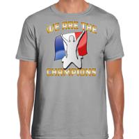 Verkleed T-shirt voor heren - Frankrijk - grijs - voetbal supporter - themafeest