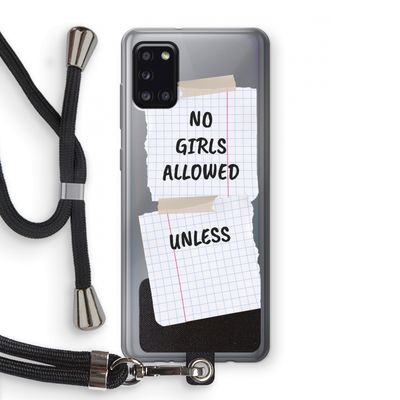 No Girls Allowed Unless: Samsung Galaxy A31 Transparant Hoesje met koord