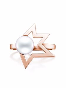 TASAKI bague Collection Line Comet Plus en or rose 18ct à perle