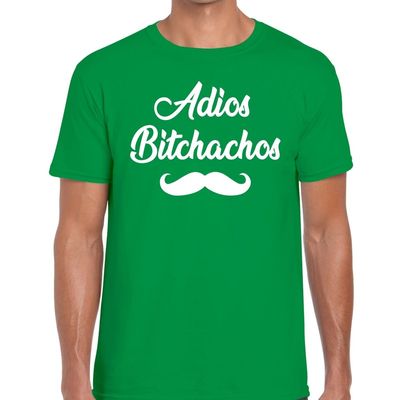 Adios bitchachos tekst t-shirt groen voor heren