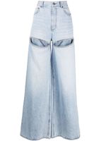 AREA wide-leg crystal jeans - Bleu - thumbnail