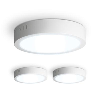 Set van 3 Indiana opbouwspots rond - 12 Watt 1160 Lumen - Wit - 6500K daglicht wit - LED downlight - IP20 stofdicht - 160mm