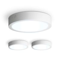 Set van 3 Indiana opbouwspots rond - 12 Watt 1160 Lumen - Wit - 6500K daglicht wit - LED downlight - IP20 stofdicht - 160mm