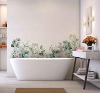 Aquarel bloemen en planten Badkamer sticker