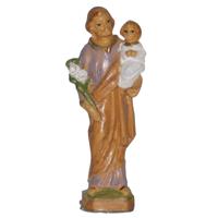 Jozef beeldje - met Jezus op zijn arm - 7 cm - polystone - religieuze beelden