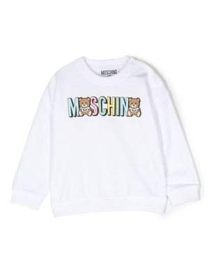 Moschino Kids Sweater met logoprint - Wit
