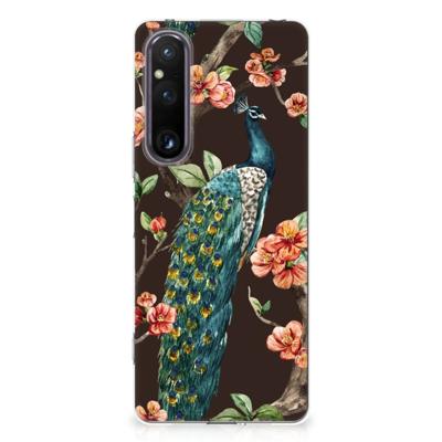 Sony Xperia 1 V | TPU Hoesje | Pauw met Bloemen