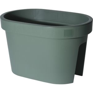 Balkon plantenpot/bloempot groen 40 x 25 cm ovaal van kunststof   -