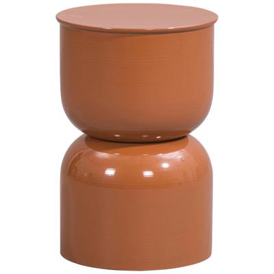 Leen Bakker - Bijzettafel Sevilla - 46,5xØ31 Cm - Zink - Oranje - 32.5x64x48 Cm