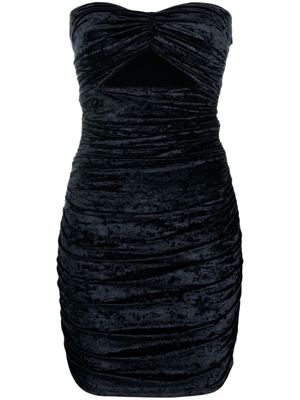Amen robe courte en velours à découpe - Noir