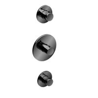 Hotbath Cobber afbouwdeel inbouwthermostaat met 2 stopkranen, chroom zwart - thumbnail