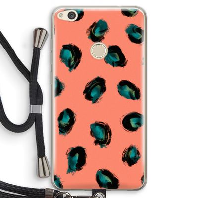 Pink Cheetah: Huawei Ascend P8 Lite (2017) Transparant Hoesje met koord