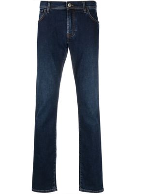 Corneliani jean droit à taille basse - Bleu