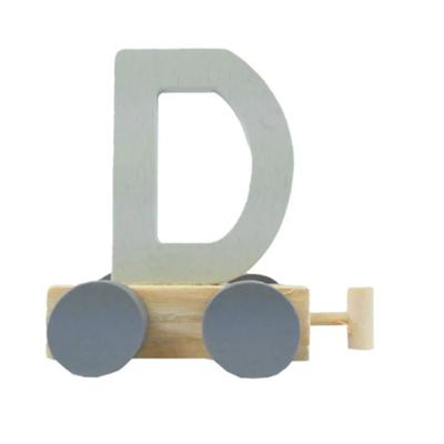 JeP kids houten treinletter D-silver